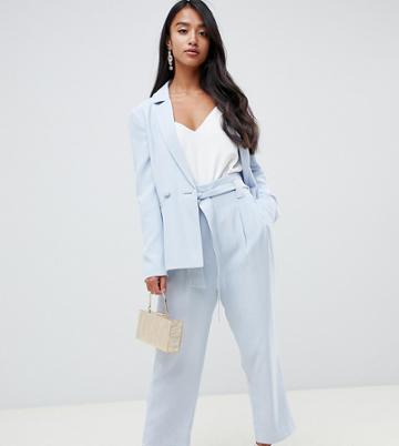 Forever New Petite Tie Waist Pants In Sky Blue - Blue