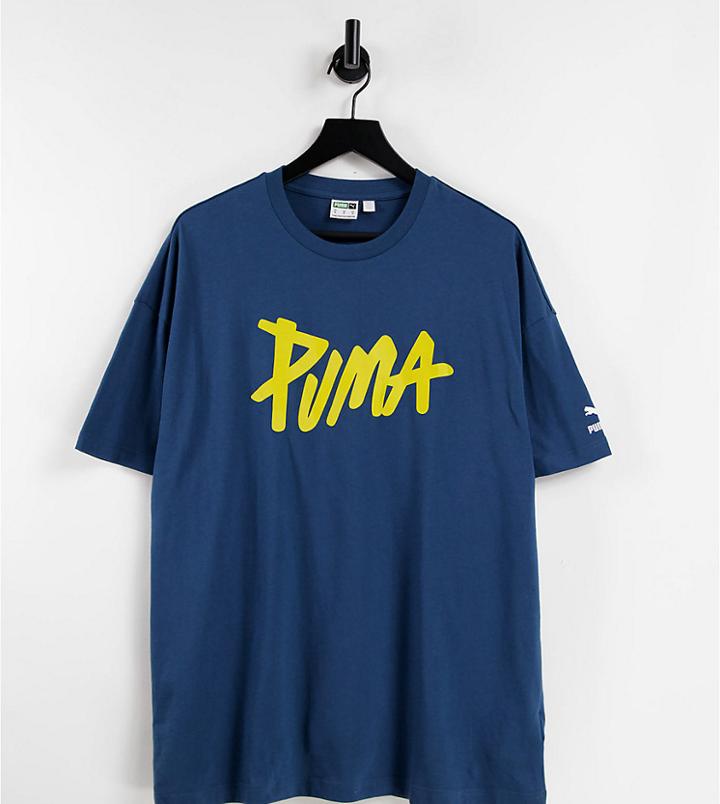 Puma Skate Boxy T-shirt In Blue Wing Teal-blues