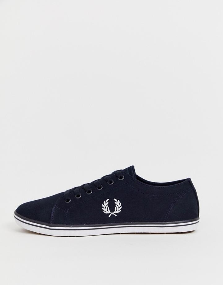 Fred Perry Kingston Twill Sneakers In Navy - Navy