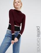 New Look Petite Color Block Sweater - Red