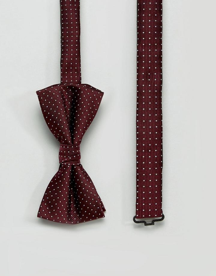 Jack & Jones Bow Tie With Spot In Red - Red
