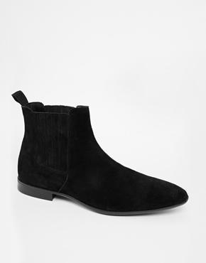Asos Chelsea Boots In Suede - Black