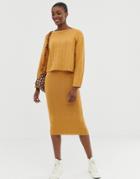 Asos Design Eco Two-piece Chunky Midi Skirt-stone
