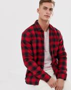 Selected Homme Check Over Shirt In Red