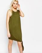 Monki Sleeveless Knotted Midi Dress - Khaki