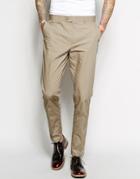 Asos Slim Suit Pants In Poplin - Stone