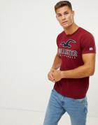 Hollister Core Tech Logo T-shirt In Burgundy - Red