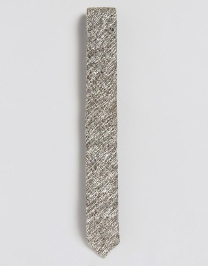 Asos Tie In Green Marl - Green
