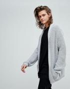 Asos Ultimate Knitted Cardigan In Pale Gray - Gray