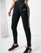 Adidas Training Sweatpants With Contrast Side Panel In Black