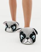 New Look Slippers With Frenchie Pint - Gray