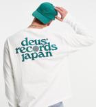 Deus Ex Machina Strata Heavyweight Back Print Long Sleeve Top In White Exclusive To Asos