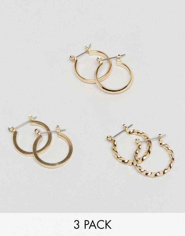 Asos Design Fine Wire 50mm Hoop Earrings - Gold