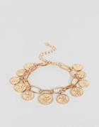 New Look Coin Charm Bracelet - Gold