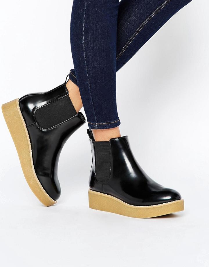 Monki Clean Calf Boot - Black