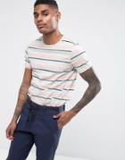 Asos Stripe T-shirt In Slub Fabric - Gray