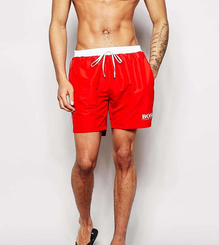 Boss By Hugo Boss Star Fish Swim Shorts Blue - Red