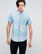 Another Influence Mid Wash Denim Shirt - Blue