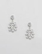 Krystal London Swarovski Crystal Pear Drop Surround Earrings - Silver