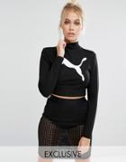 Puma Exclusive To Asos Long Sleeve Crop Top Co Ord - Black