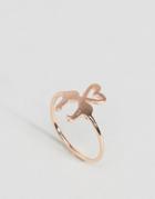 Limited Edition Brass Love Heart Flamingo Ring - Copper