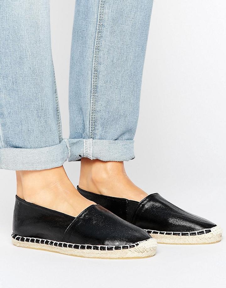 Pieces Haisha Metallic Black Espadrilles - Black