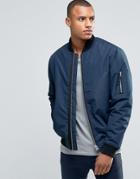 D-struct Contrast Bomber Jacket - Navy