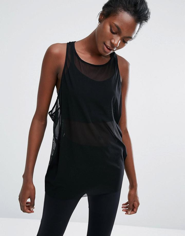 Yas Oversize Tank Top - Black
