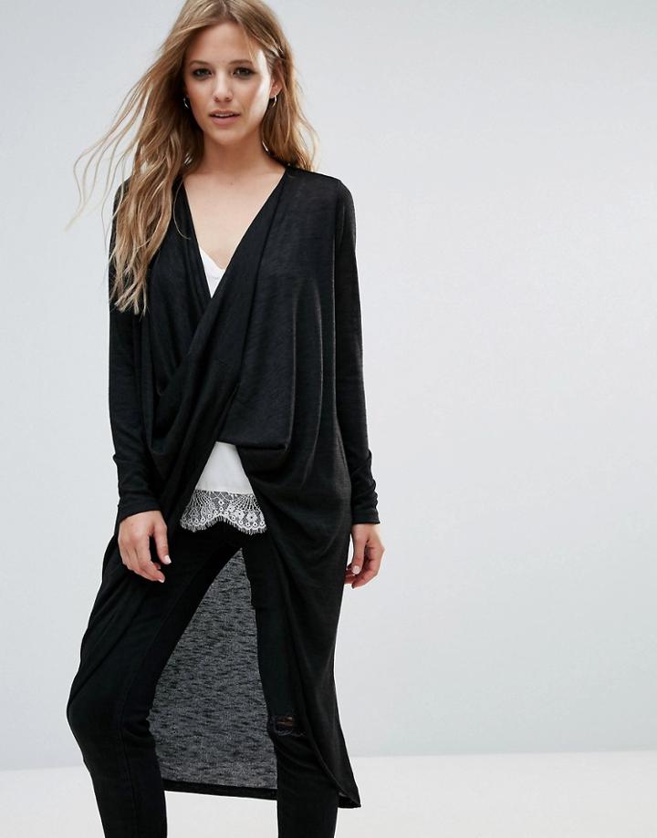 Noisy May Carna Wrap Cardigan - Black