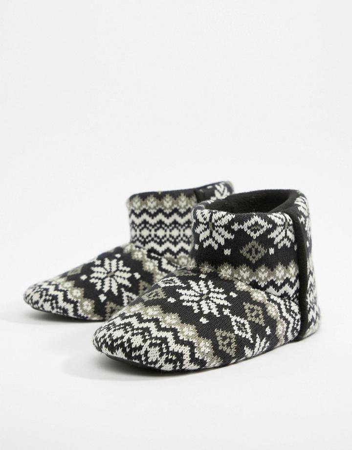 Dunlop Fairisle Boot Slipper - Multi