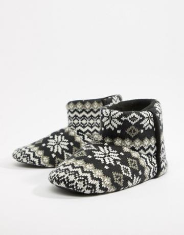 Dunlop Fairisle Boot Slipper - Multi
