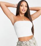 Asos Design Tall Ultimate Bandeau Crop Top In White