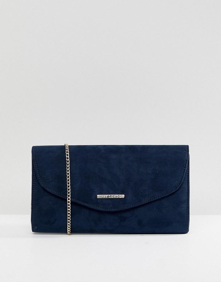 Lipsy Navy Clutch With Gold Detailing - Navy