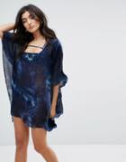 Blue Life Tie Dye Beach Caftan - Blue