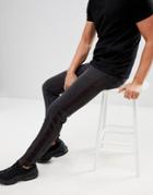 Boohooman Skinny Jeans With Side Stripe In Black - Black