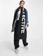 Asos Weekend Collective Logo Woven Scarf In Black And White-multi