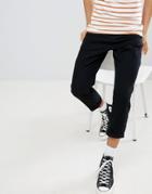 Another Influence Pleated Loose Cropped Chinos - Black