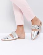 Asos Mya Embellished Mule - Silver