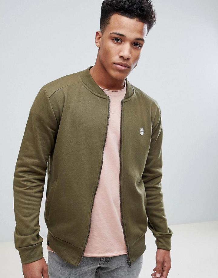 Le Breve Zip Bomber Sweatshirt - Green