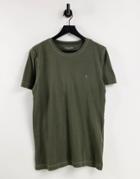 Jack & Jones Overdyed T-shirt In Khaki-green