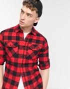 Criminal Damage Jack Shirt In Red And Black Plaid