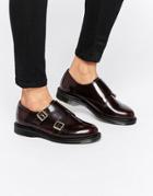 Dr Martens Pandora Double Monk Stap Flat Shoes - Cherry Red Arcadia