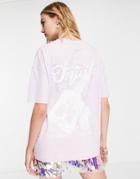 Asos Design Oversized T-shirt With Tequila Poster Graphic Print In Ecru-white