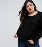 Brave Soul Plus Round Neck Sweater - Black