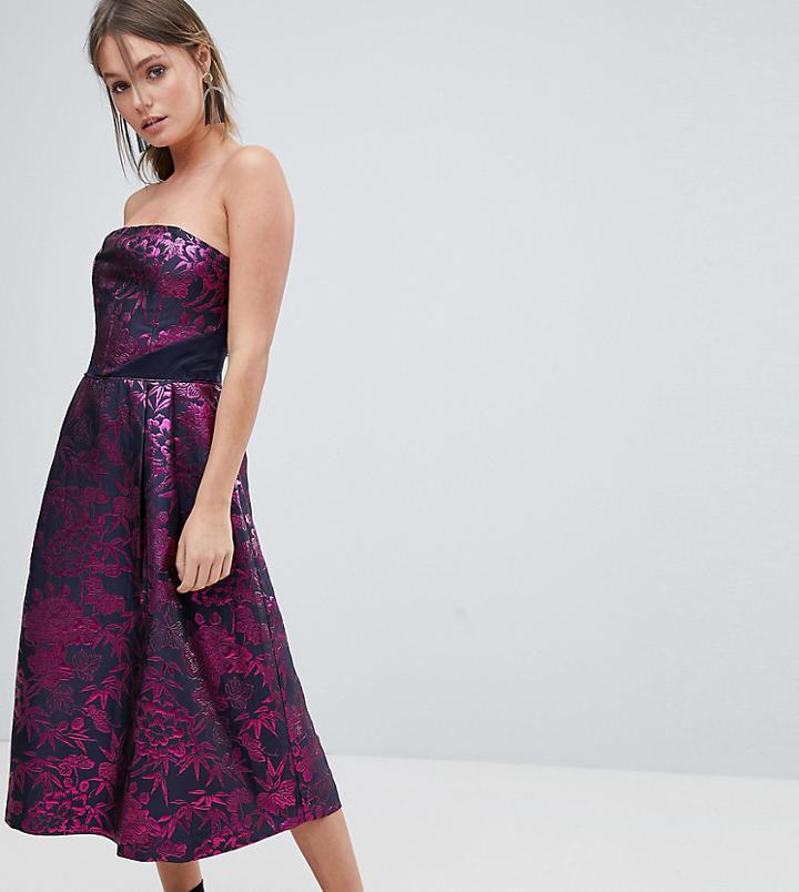 Oasis Bandeau Jacquard Skater Dress - Multi