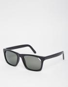 Asos Square Sunglasses With Cut Out Lens - Black