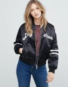 Gestuz Gina Daydream Embroidered Bomber - Black