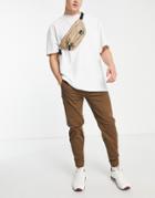 Hollister Skinny Fit Cargo Sweatpants In Tan With Pockets-neutral