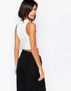 Vero Moda Zip Back Detail Crop Top - Ivory