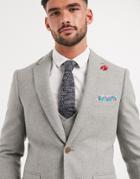 Harry Brown Slim Fit Wedding Tweed Suit Jacket-grey